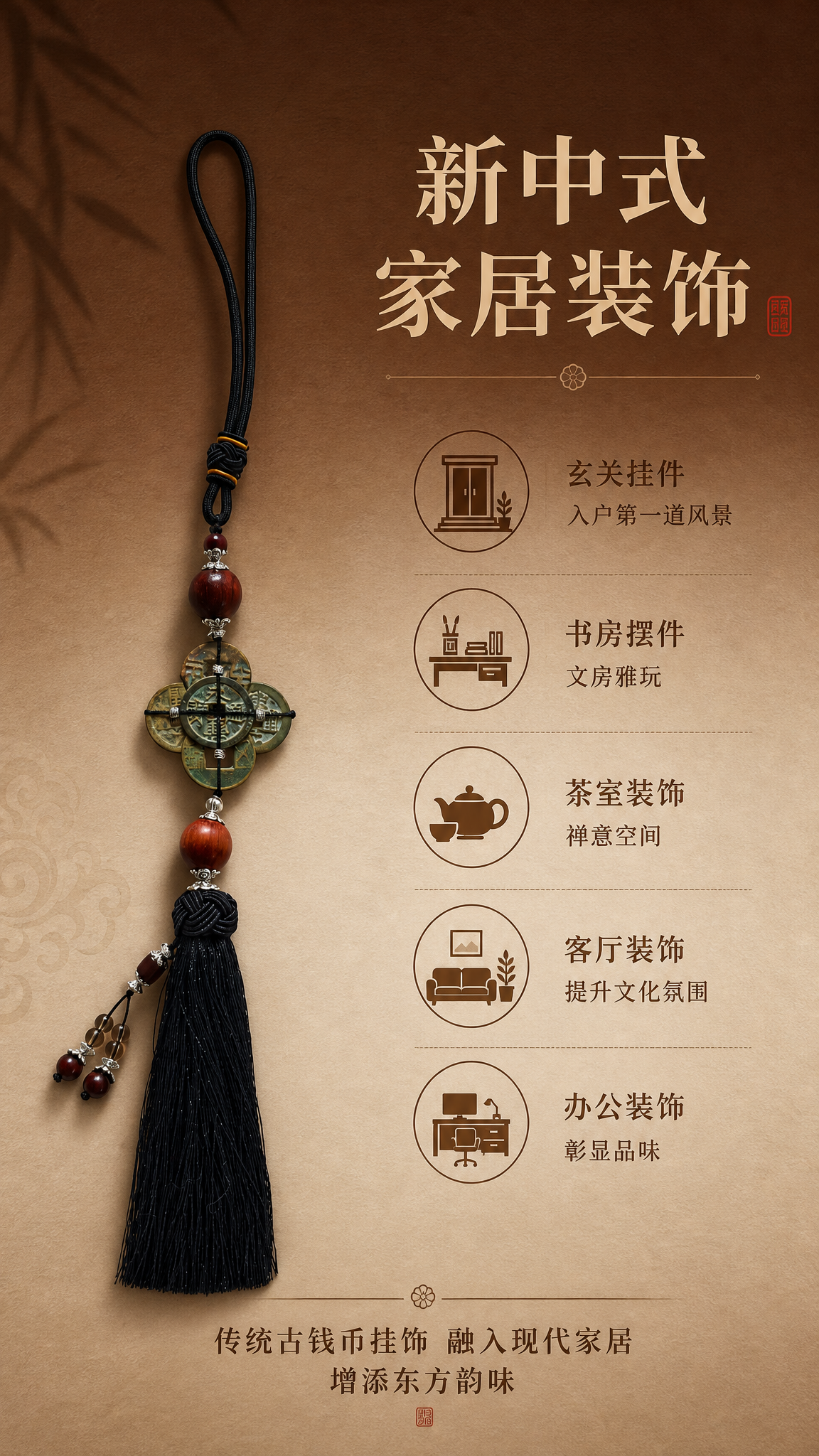 淘宝天猫电商详情页，9:16竖版，高级渐变背景（上深棕下浅米棕… - 图片创意预览