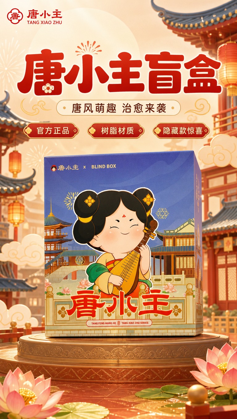 [商品] 使用【图1】唐小主盲盒包装盒正面图；保留包装盒蓝色主… - 图片创意预览