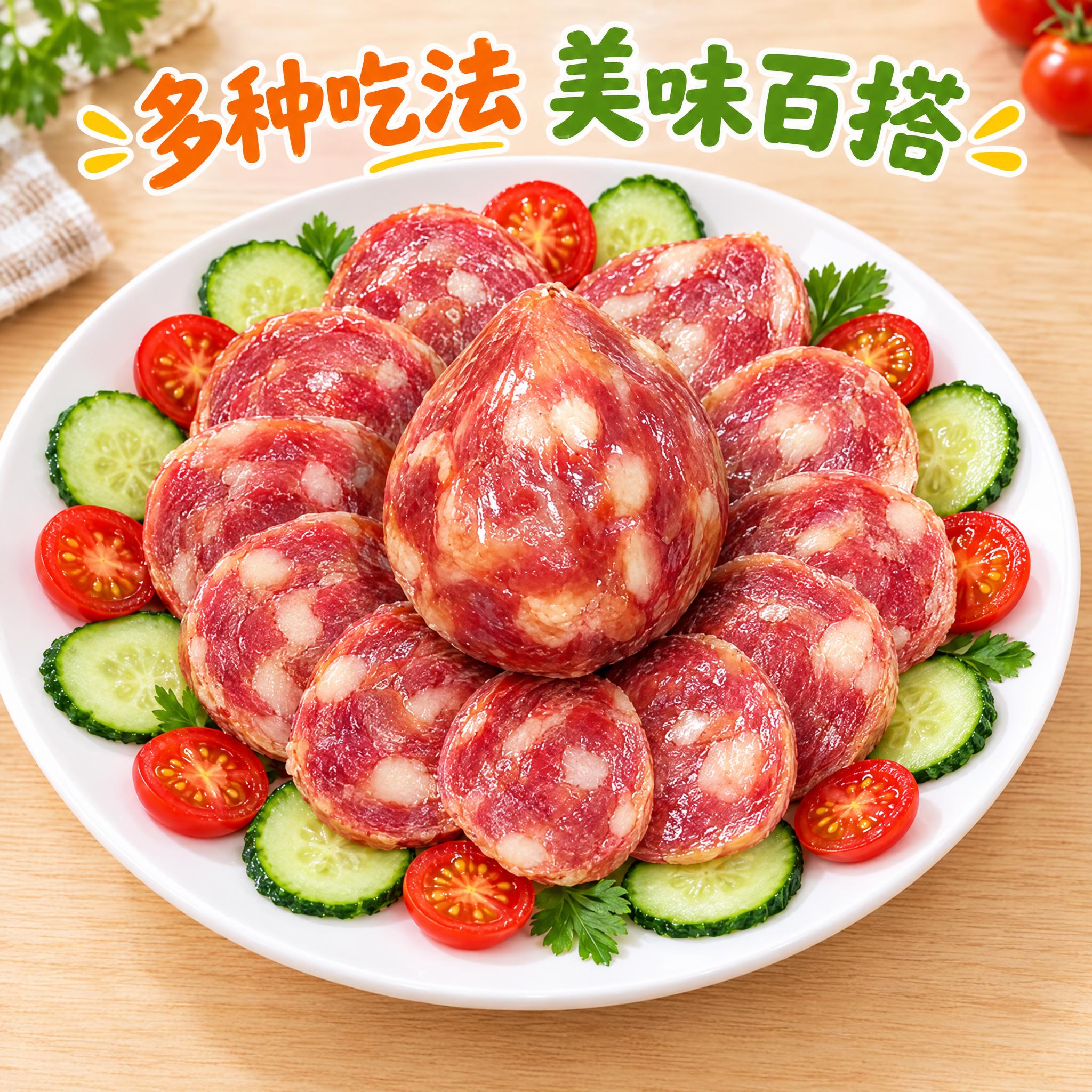 香肚电商详情图，1:1正方形构图，香肚产品占据画面大面积，保持… - 图片创意预览