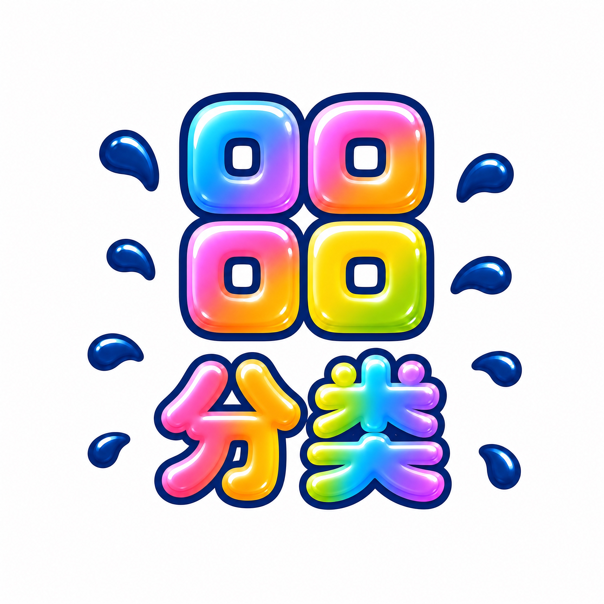 白色背景，干净的背景，底部导航栏图标设计，液态水花泼溅果冻风格… - 图片创意预览