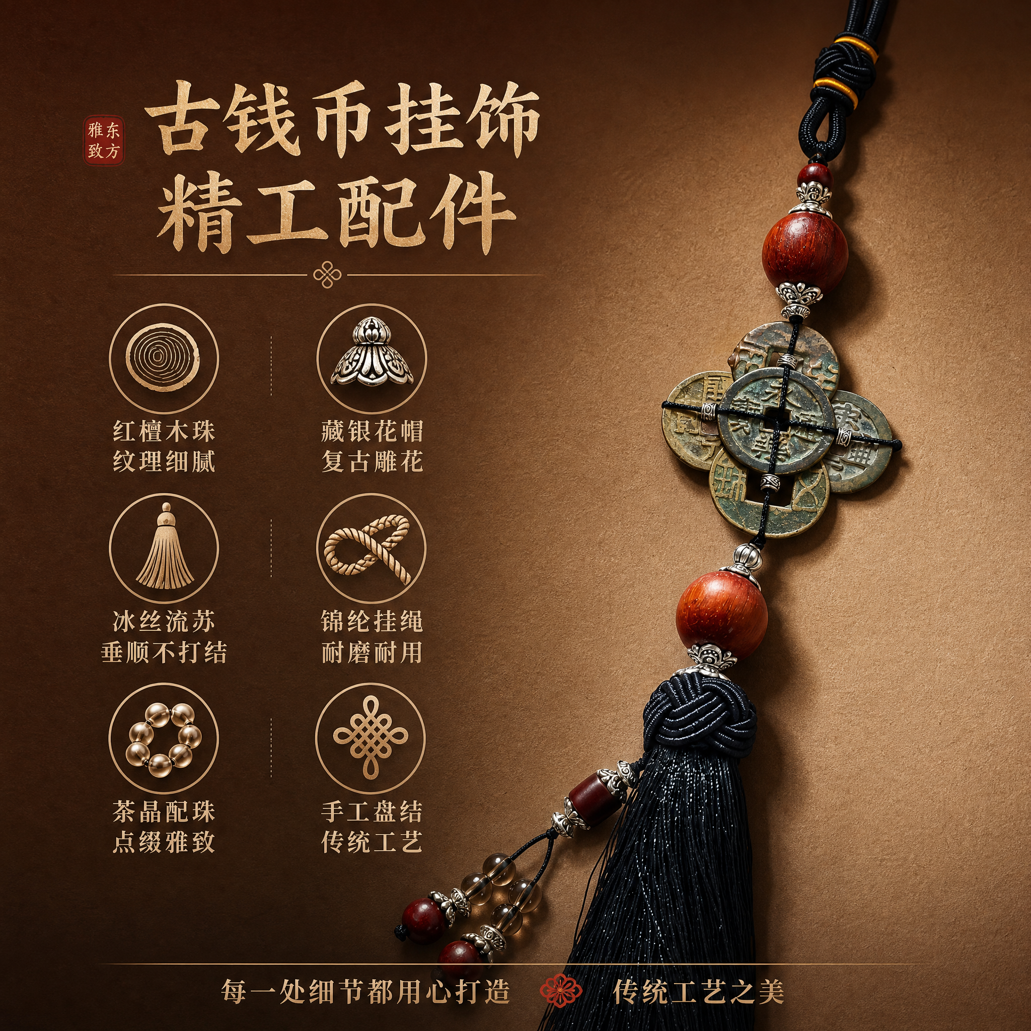 淘宝天猫电商主图，1:1正方形，高级渐变背景（上深棕下浅米棕渐… - 图片创意预览