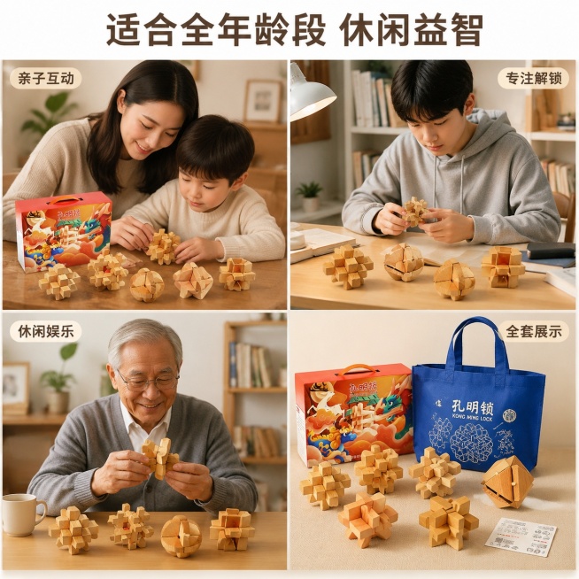 [主图-4] 多场景适用展示宫格图。
[氛围风格] 生活化场景展示，温馨有代入感
[画质] 真实场景商业摄影，光线自然柔和，画面清晰通透
[元素] 四宫格布局展示四个不同使用场景：第一格亲子家庭互动，预览效果