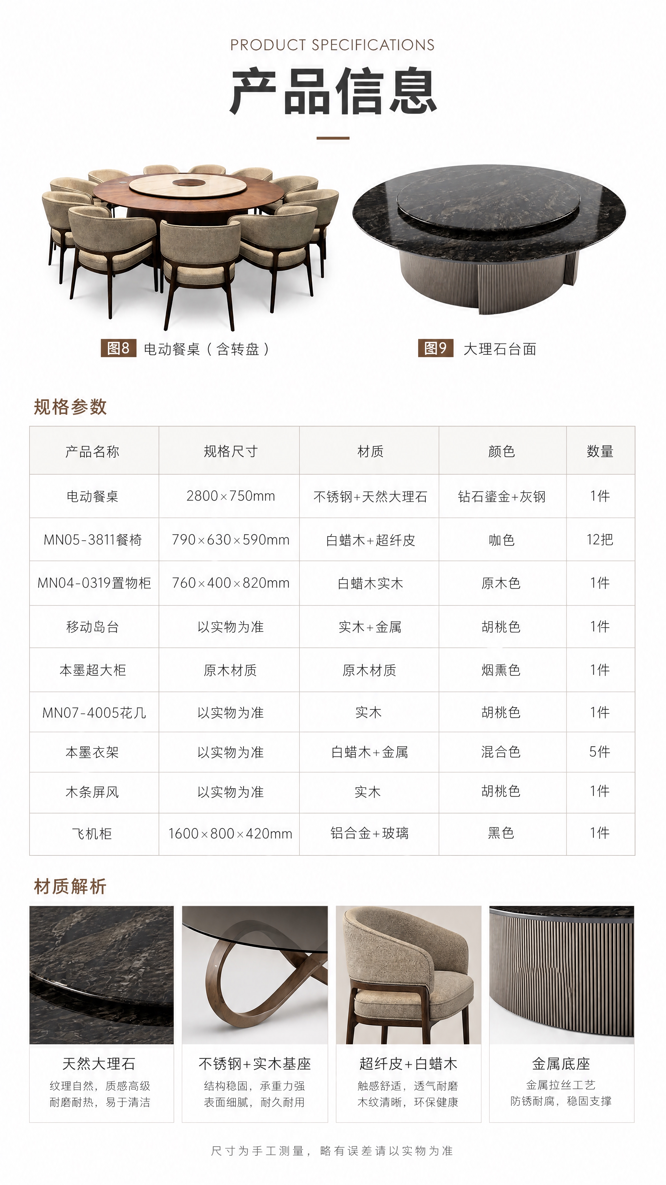 [商品] 使用【图8】电动餐桌+【图9】大理石台面作为产品示意… - 图片创意预览
