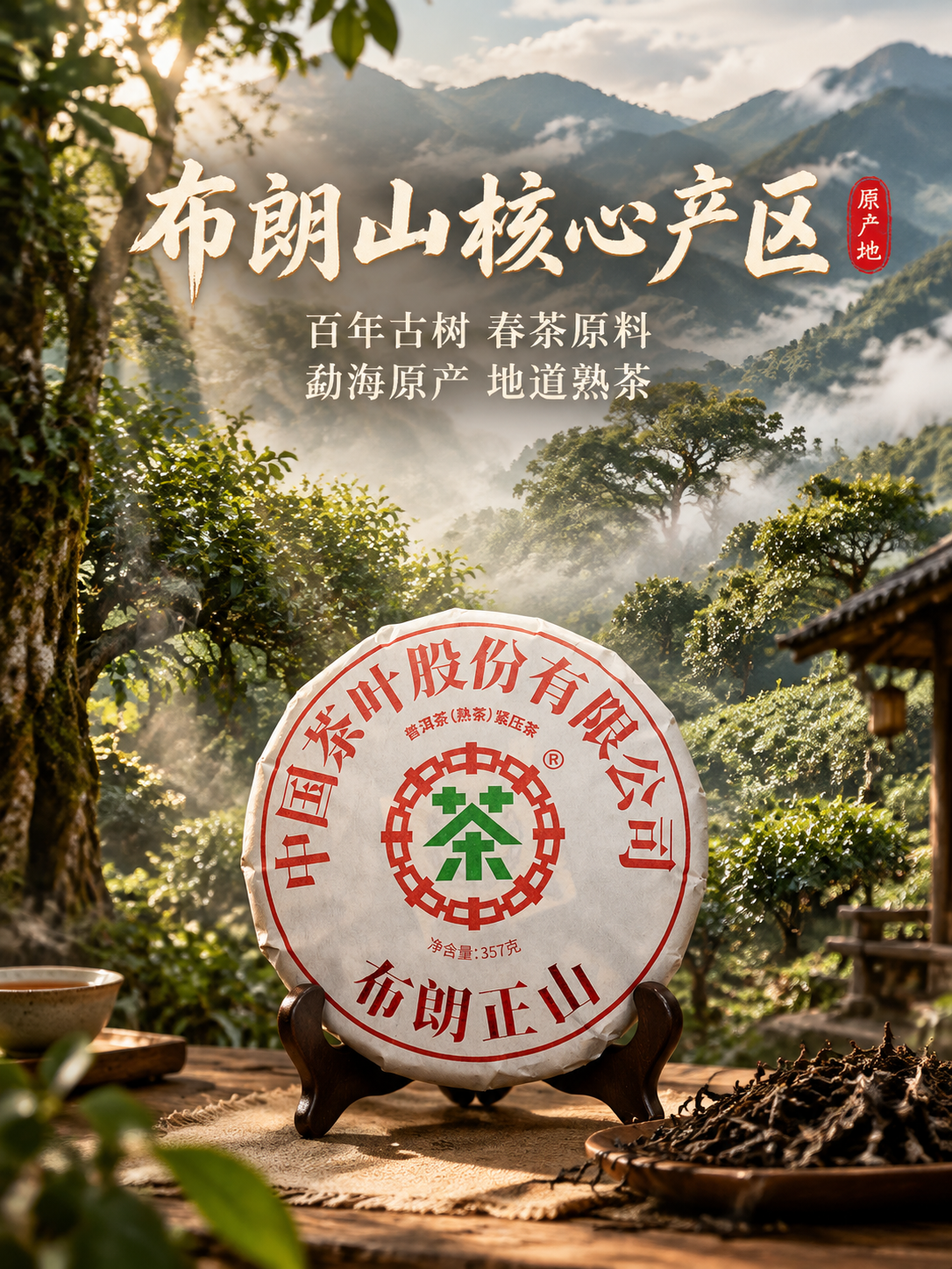 [主图-2 产区溯源] 中茶布朗正山普洱茶饼产区溯源图竖版，建… - 图片创意预览