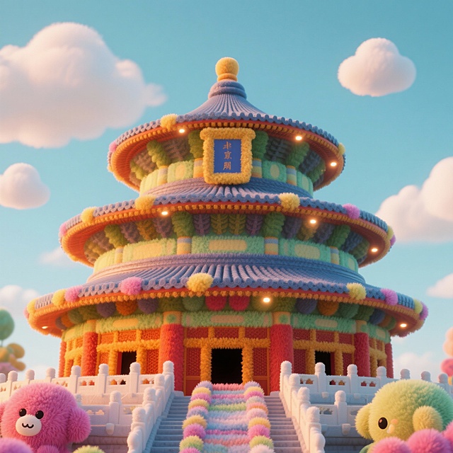 北京天坛毛绒绒