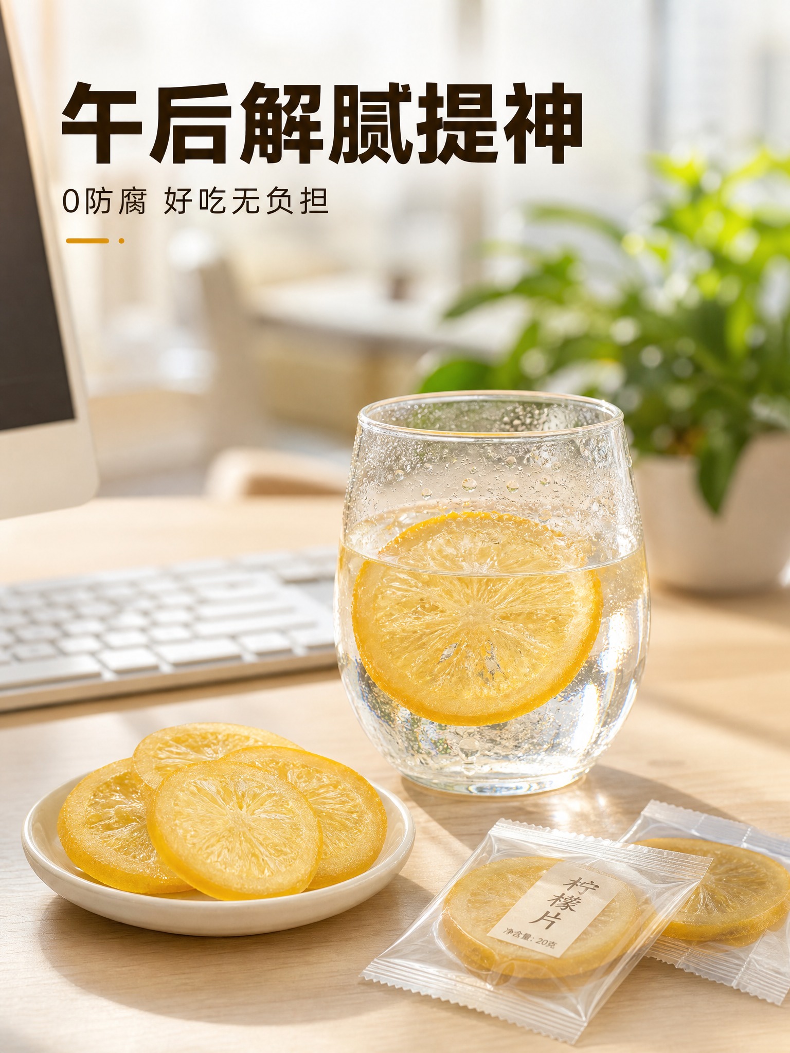 电商商品营销海报，9:16竖版，办公桌治愈场景。画面主体：办公… - 图片创意预览