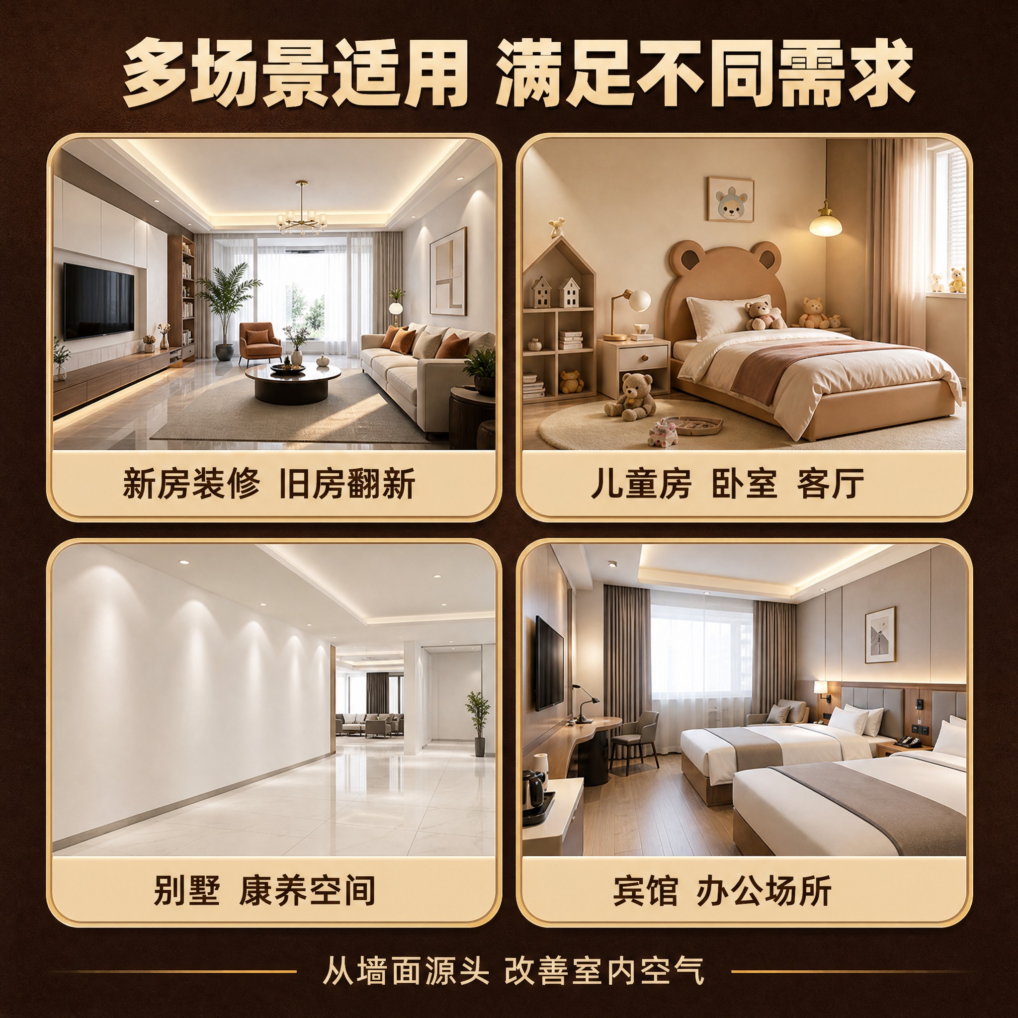 [主图-4] 场景适配页，用2x2四宫格展示多空间适用场景，让… - 图片创意预览
