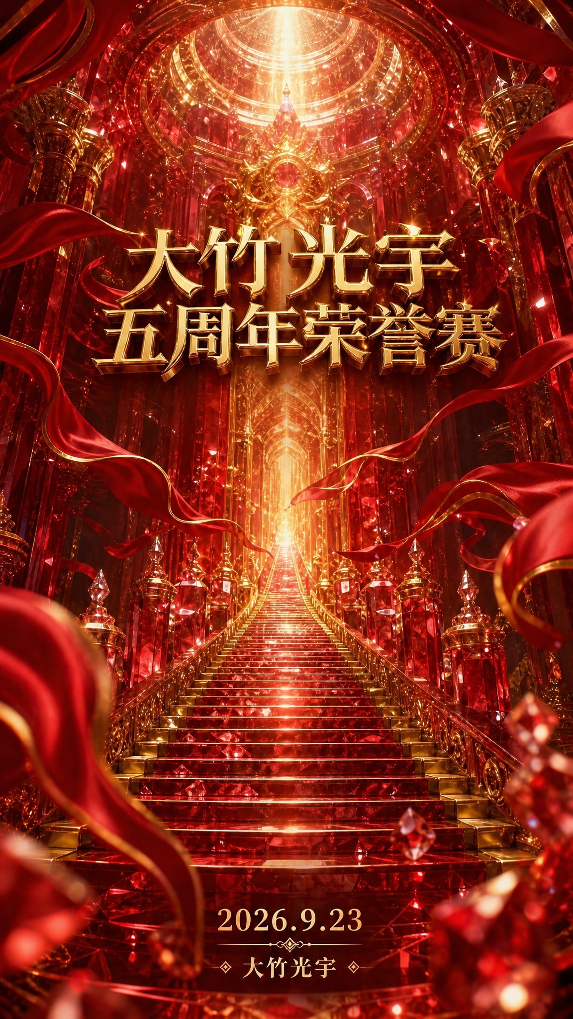 去掉画面中间的"团播赛事邀请函"文字以及两侧的装饰线条，保留原… - 图片创意预览