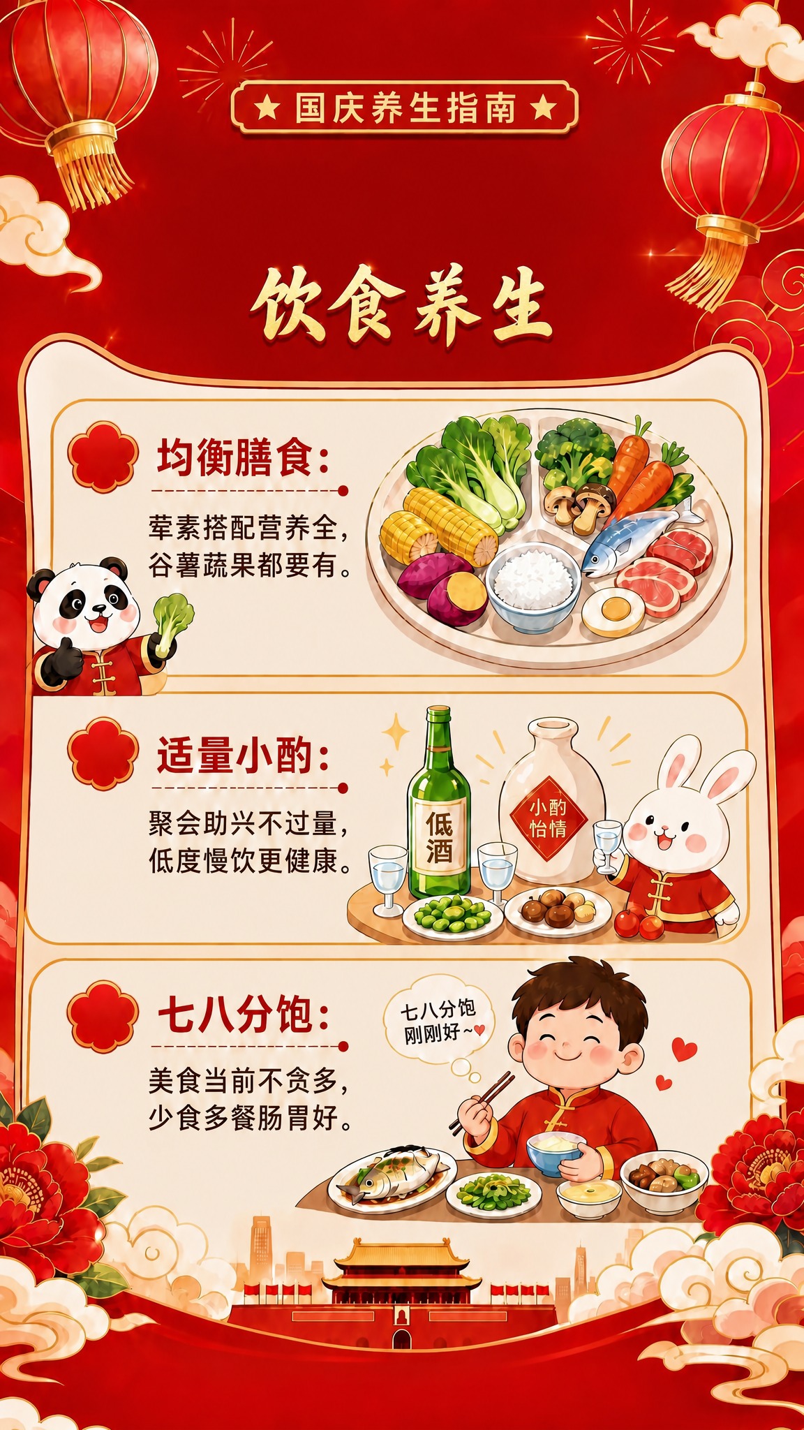 参考原图，将中间的金色大标题'饮食养生'字号缩小，明显小于封面… - 图片创意预览