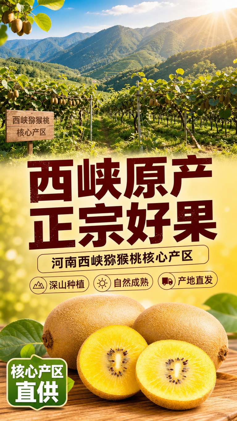 [商品] 使用【图1】西峡阳光金果黄心猕猴桃；保留外形、颜色、… - 图片创意预览