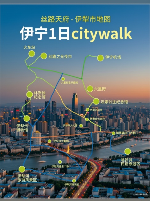 将上面的图片的文字更换字体，然后背景图更换一下，然后路线图更换可另一种线条画，更换成不同颜色但是要保持美观预览效果