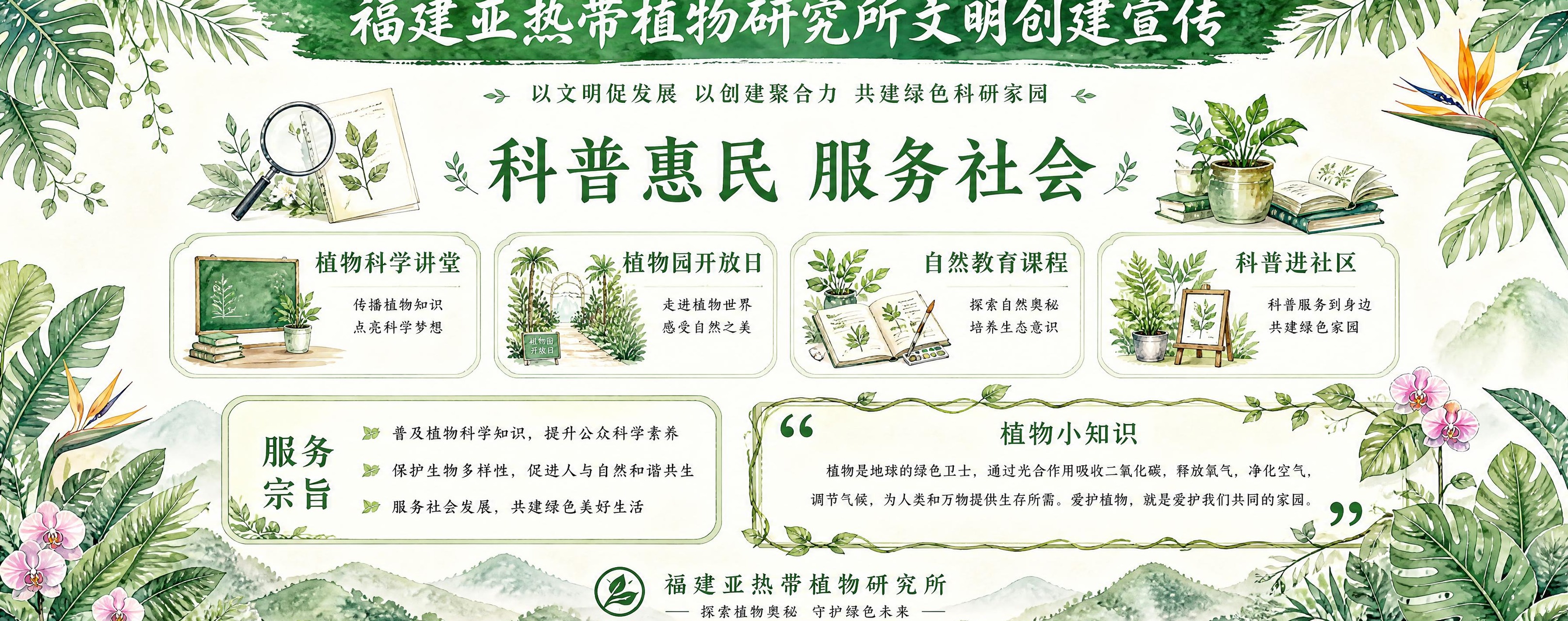 参考图中的水彩植物风格，统一使用水彩手绘质感、绿色系配色、热带… - 图片创意预览