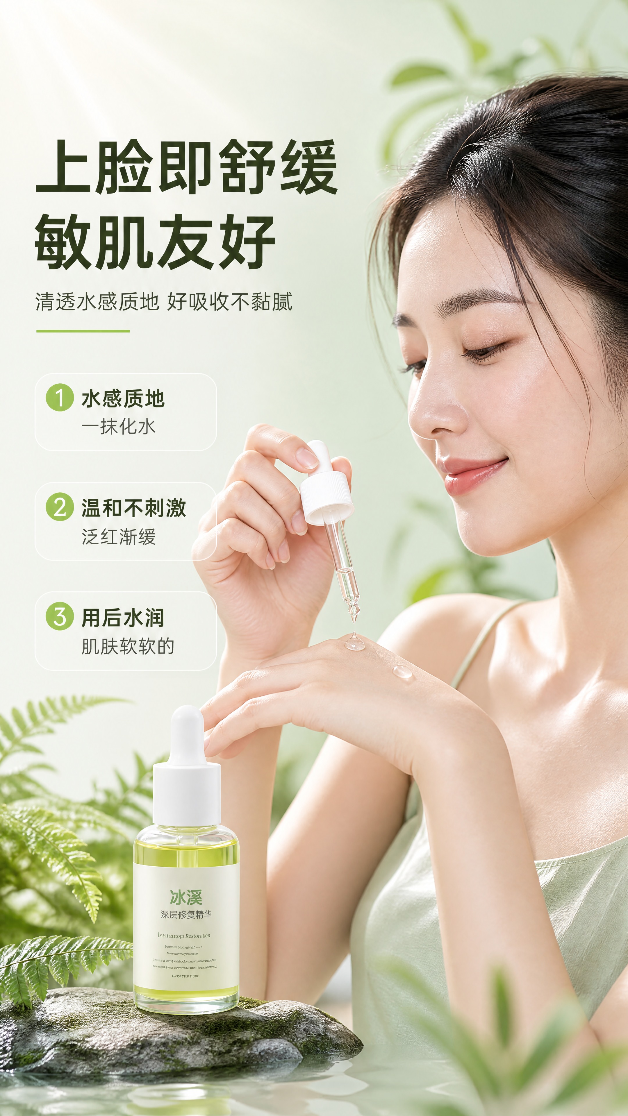 [商品] 使用【图1】中的深层修护精华（透明滴管瓶，淡绿液体，… - 图片创意预览