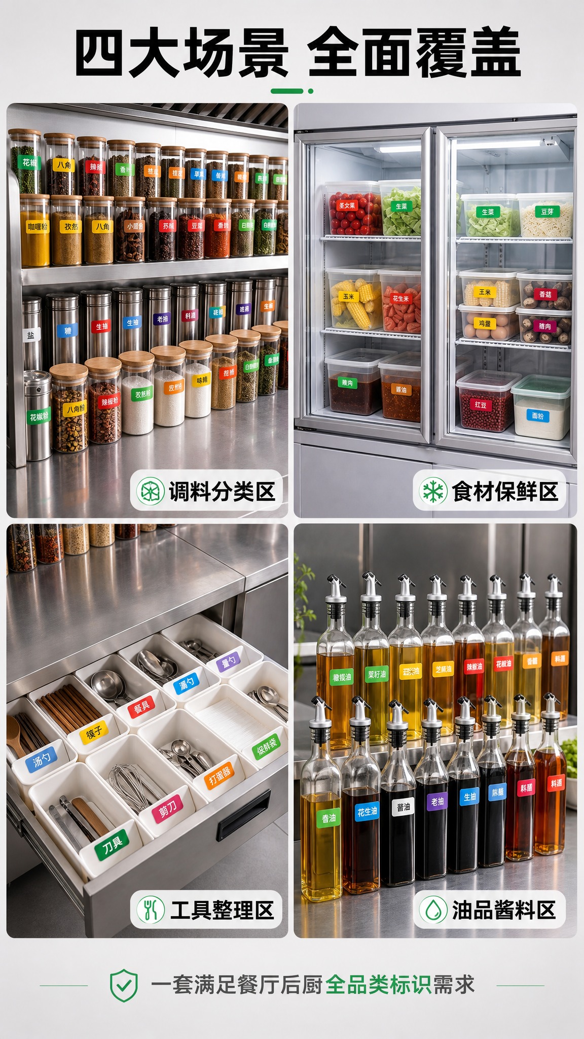 [商品] 使用【图1】餐厅调料标识标签套装；保留四大场景的标签… - 图片创意预览