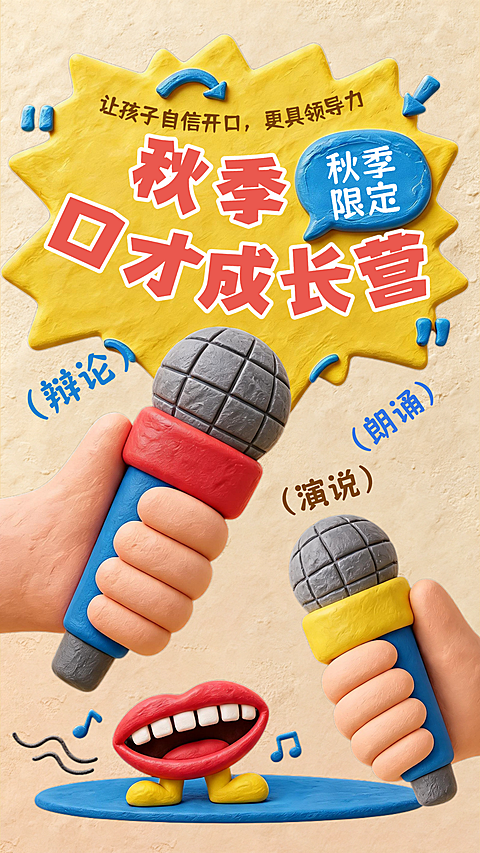 秋季口才演讲辩论朗诵招生海报