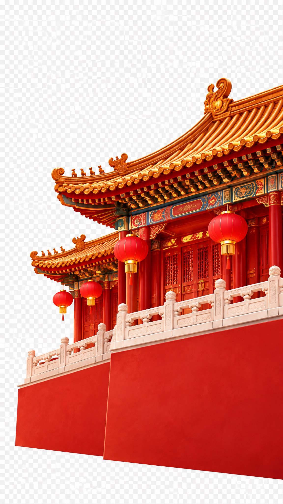 将图片中右侧的中式宫殿建筑完整抠出，去除背景，保留建筑的所有细… - 图片创意预览