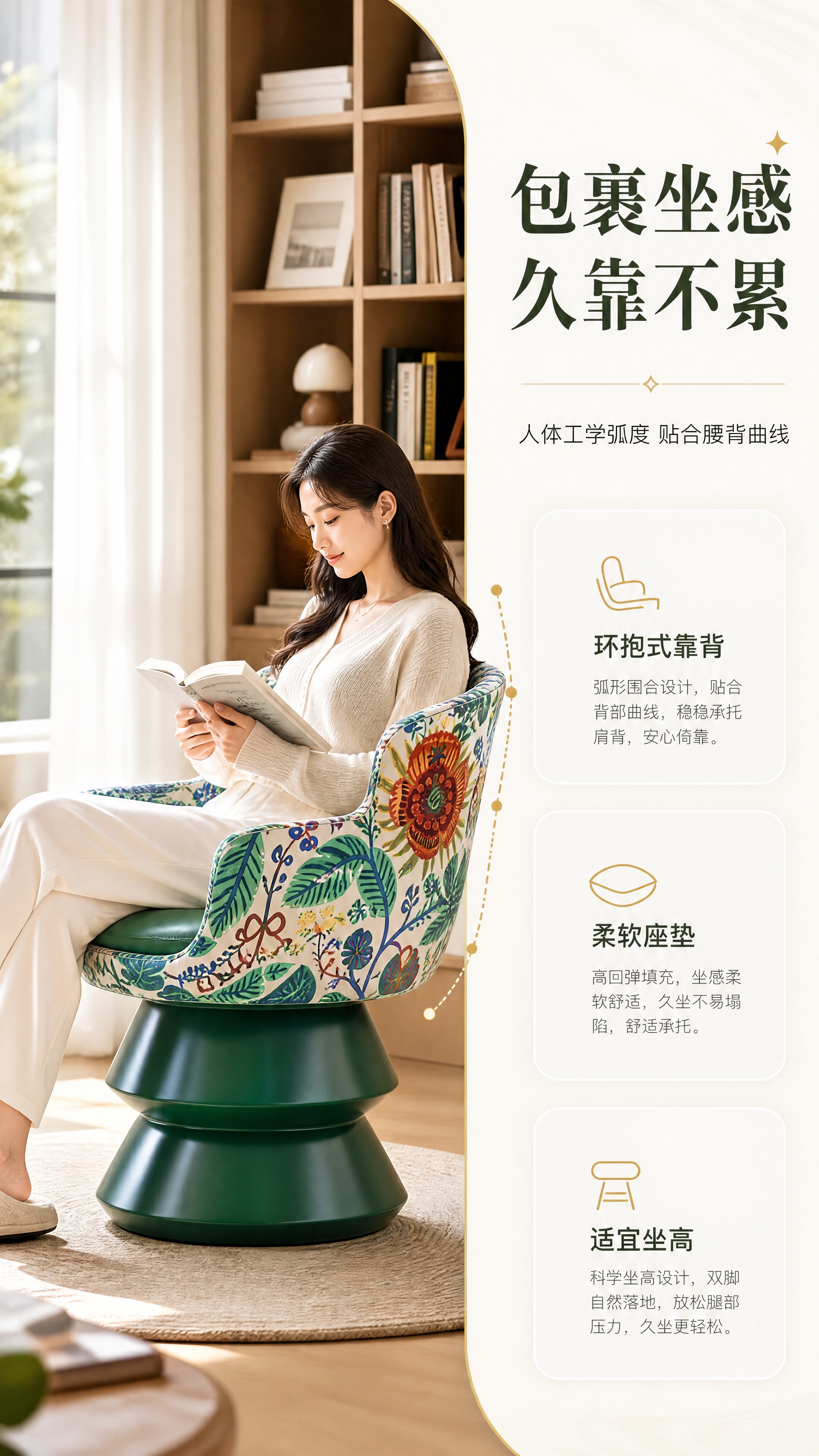 [商品] 使用【图1】D8829D印花布艺休闲椅；保留整体造型… - 图片创意预览