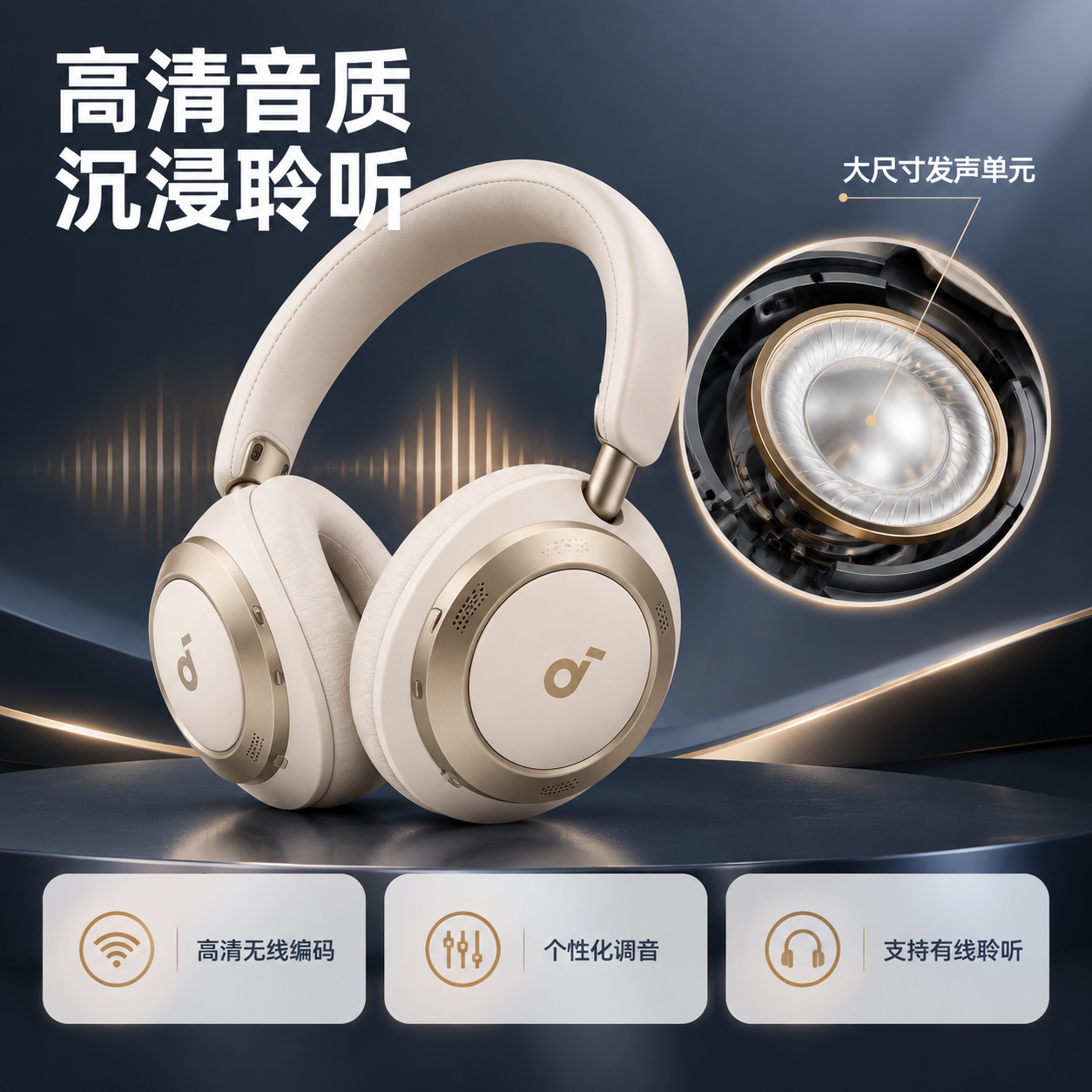 [主图-3] 产品证据-音质表现与结构细节，展示大尺寸发声单元… - 图片创意预览