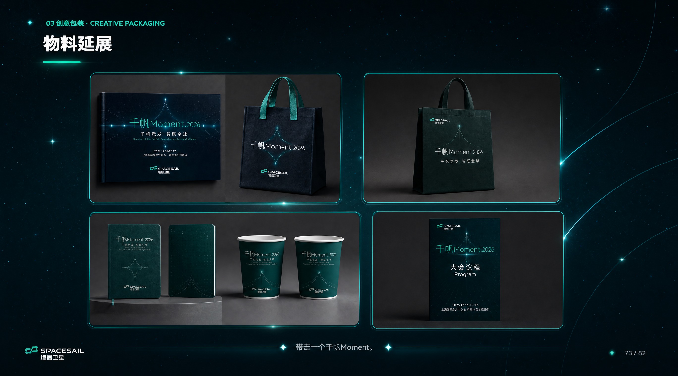 延续科技星空PPT排版风格，美化物料延展页面（第二页：手册/手… - 图片创意预览