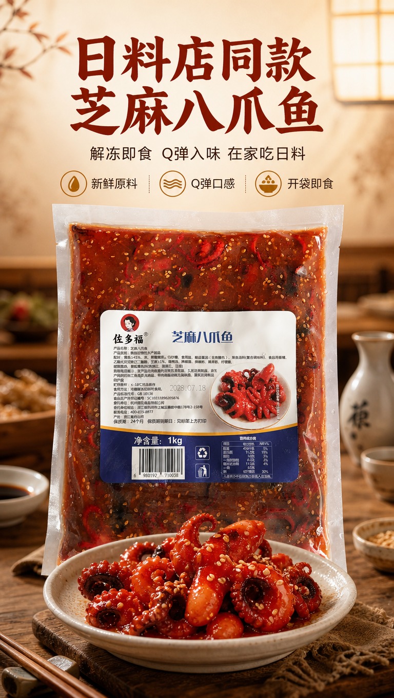 [商品] 使用【图1】佐多福芝麻八爪鱼1kg装产品正面图；保留… - 图片创意预览