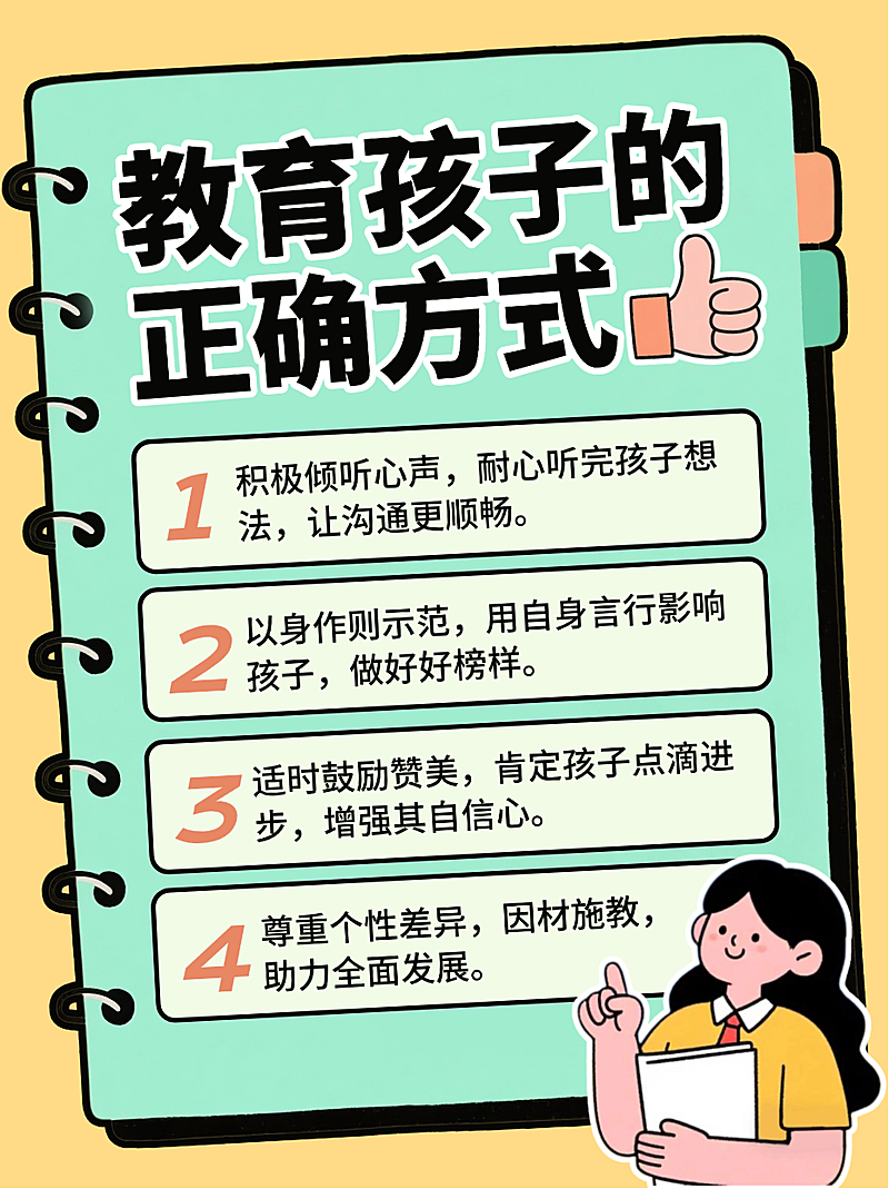绿色卡通插画育儿干货分享封面小红书帖子