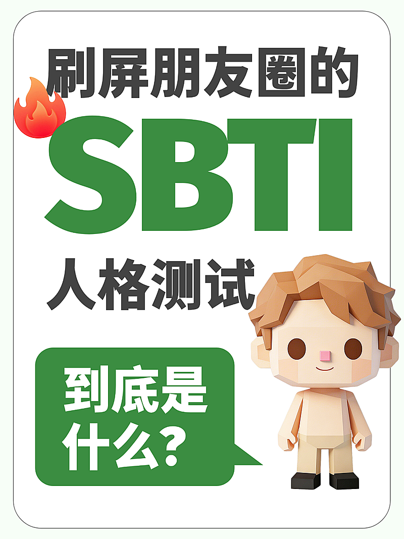 SBTI人格测试科普3D多边形风小红书封面