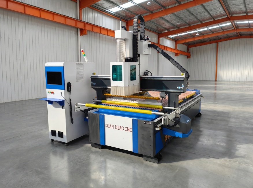 将背景替换为干净整洁的现代化工业厂房实拍场景，光线明亮，地面平整，背景建筑为白色金属板墙配橙色屋檐，无杂物预览效果