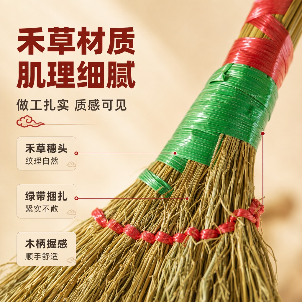 [商品] 使用【图3】小扫把斜款捆红绳装饰摆件（局部细节图）；… - 图片创意预览