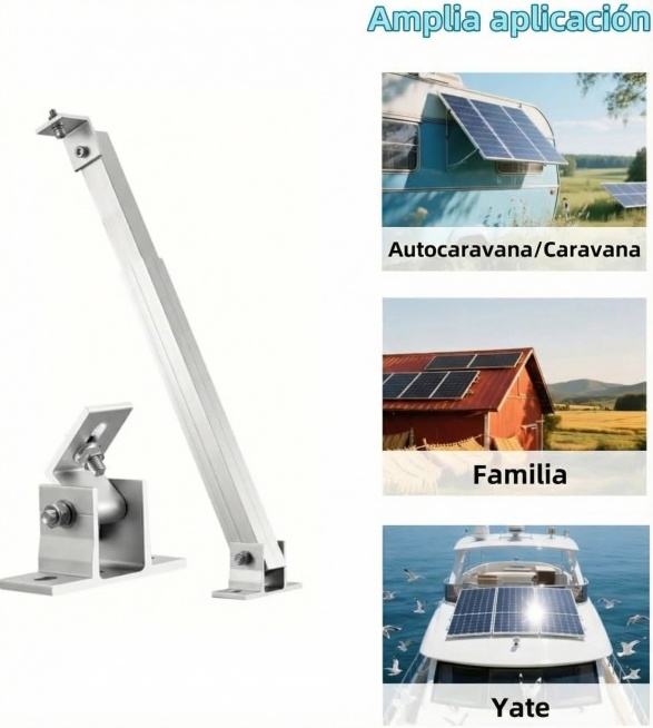 将图片中的英文“Wide Application”翻译为西班牙语“Amplia aplicación”，“RV/Caravan”翻译为“Autocaravana/Caravana”，“Family”翻预览效果