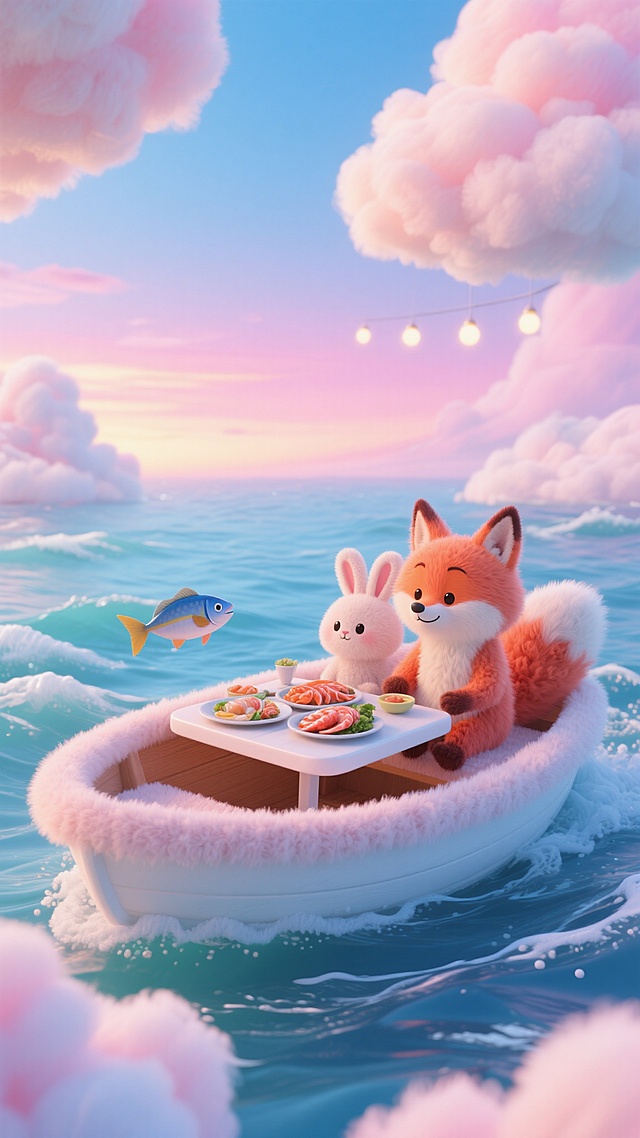 兔子与狐狸的温馨画面