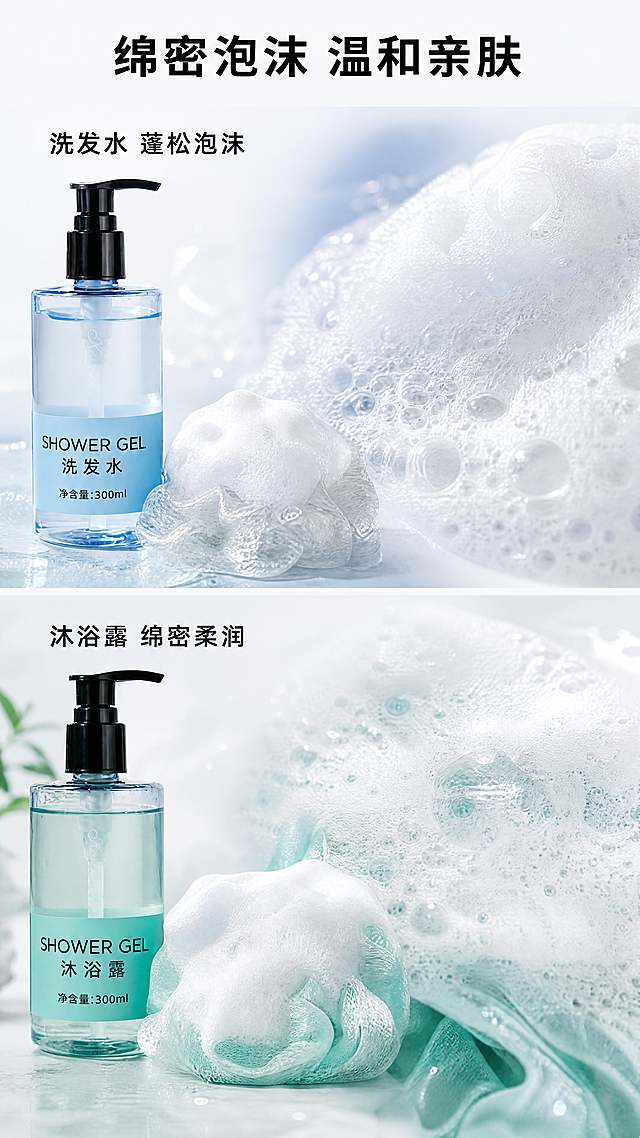 「图片1」，生成一套详情页，商品名称为香奈尔香型洗沐护手套装，适配淘宝/天猫平台，单图比例为9:16，需求屏数为8张。