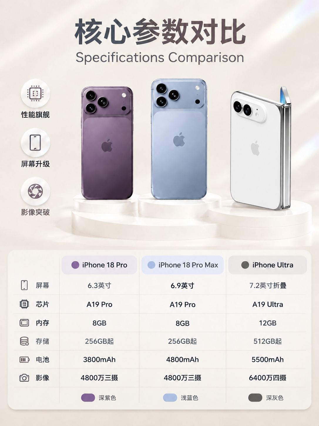 将画面右侧的iPhone Ultra手机产品图替换为白色折叠款… - 图片创意预览