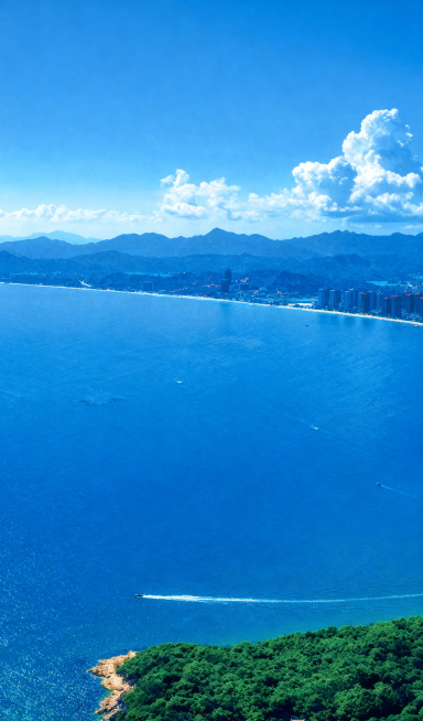 去掉图片中所有文字，保留原有的山海风景景观，保持原图的整体风格和画质不变预览效果