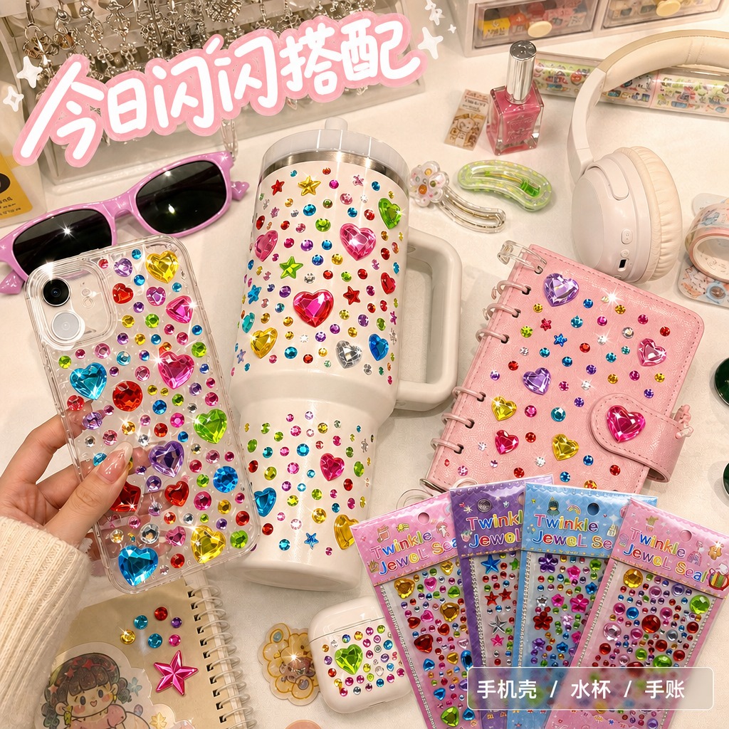 重新生成，重点修正所有钻石贴颜色发暗发黑的问题：画面中每一颗钻… - 图片创意预览
