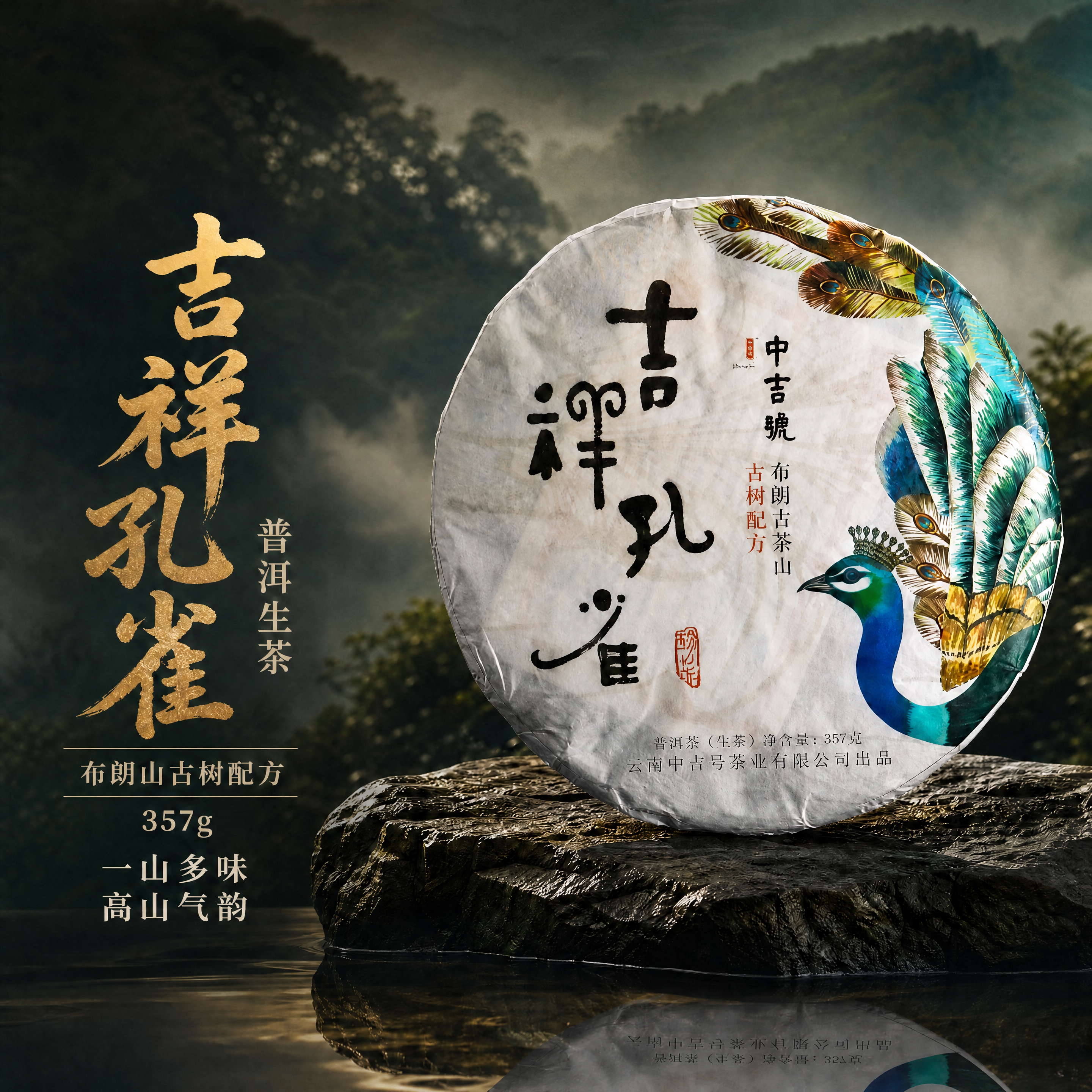 去掉左上角的红色印章Logo和下方的红色"古树茶"小字，用周围… - 图片创意预览