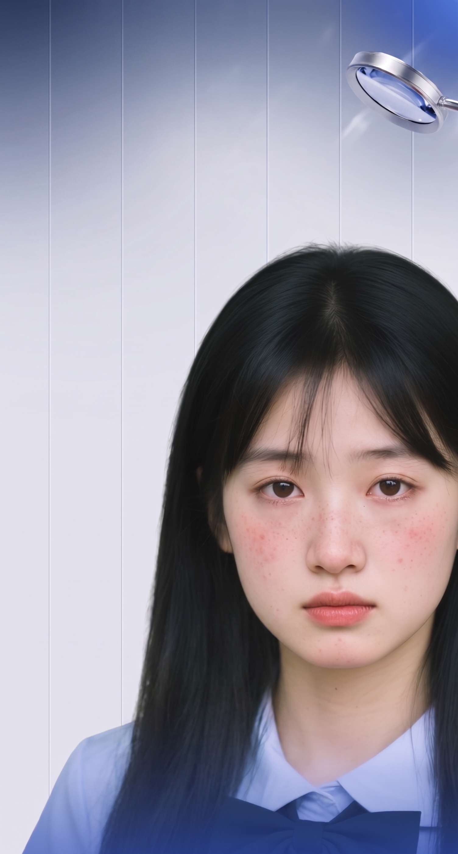 去掉图片左侧所有文案文字内容，去掉放在脸颊旁的手部，保留人像和… - 图片创意预览
