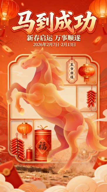 把马改成纯2D抽象扁平风格弥散风预览效果