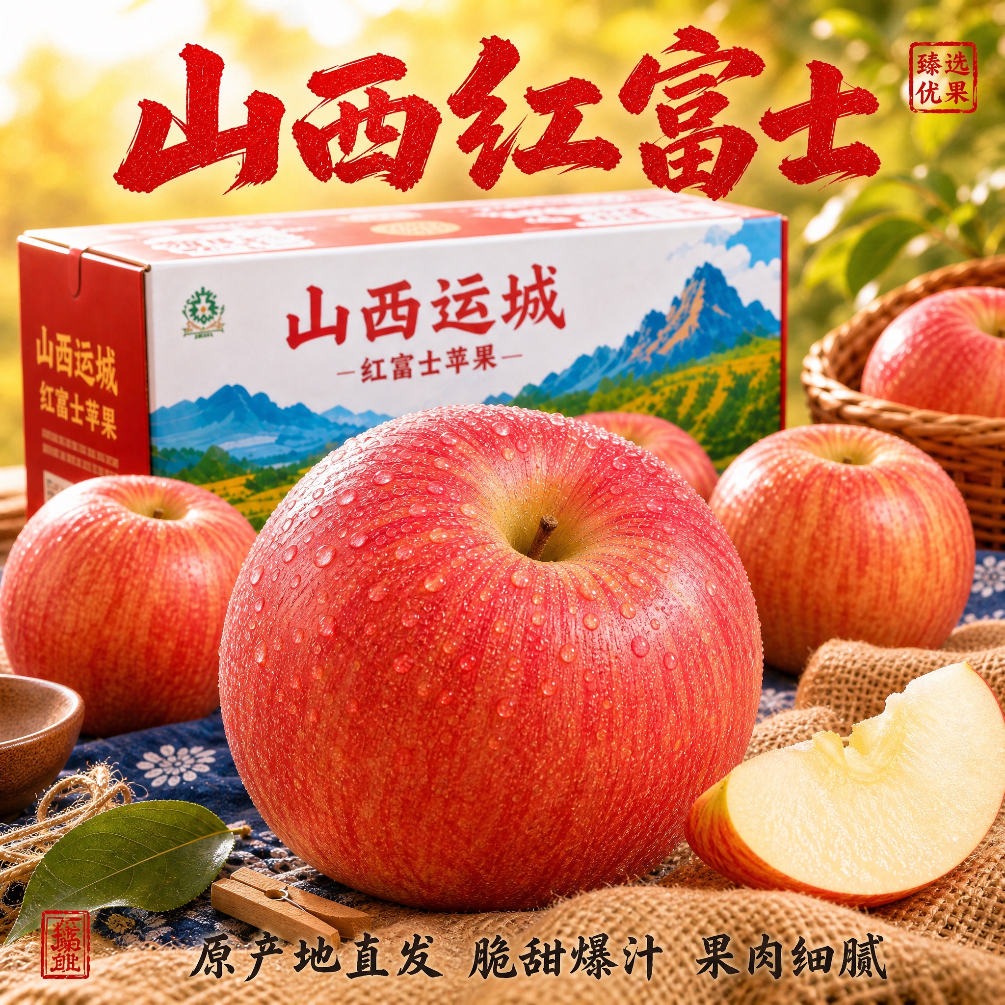 美食产品摄影海报电商主图，突出食欲感。顶部排版赤红色手写毛笔字… - 图片创意预览