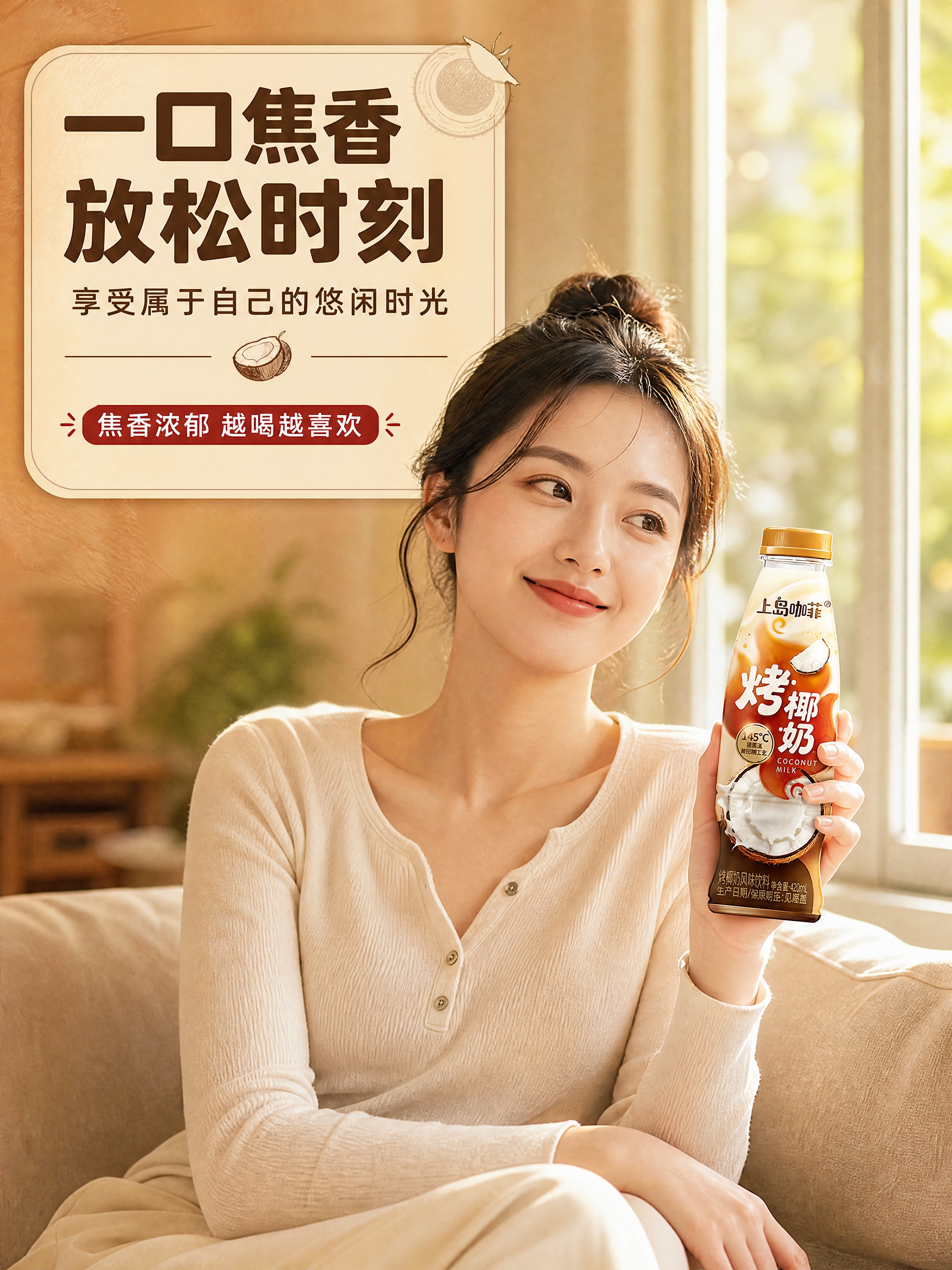 [商品] 使用【图1】上岛咖菲烤椰奶风味饮料瓶装；保留瓶身所有… - 图片创意预览