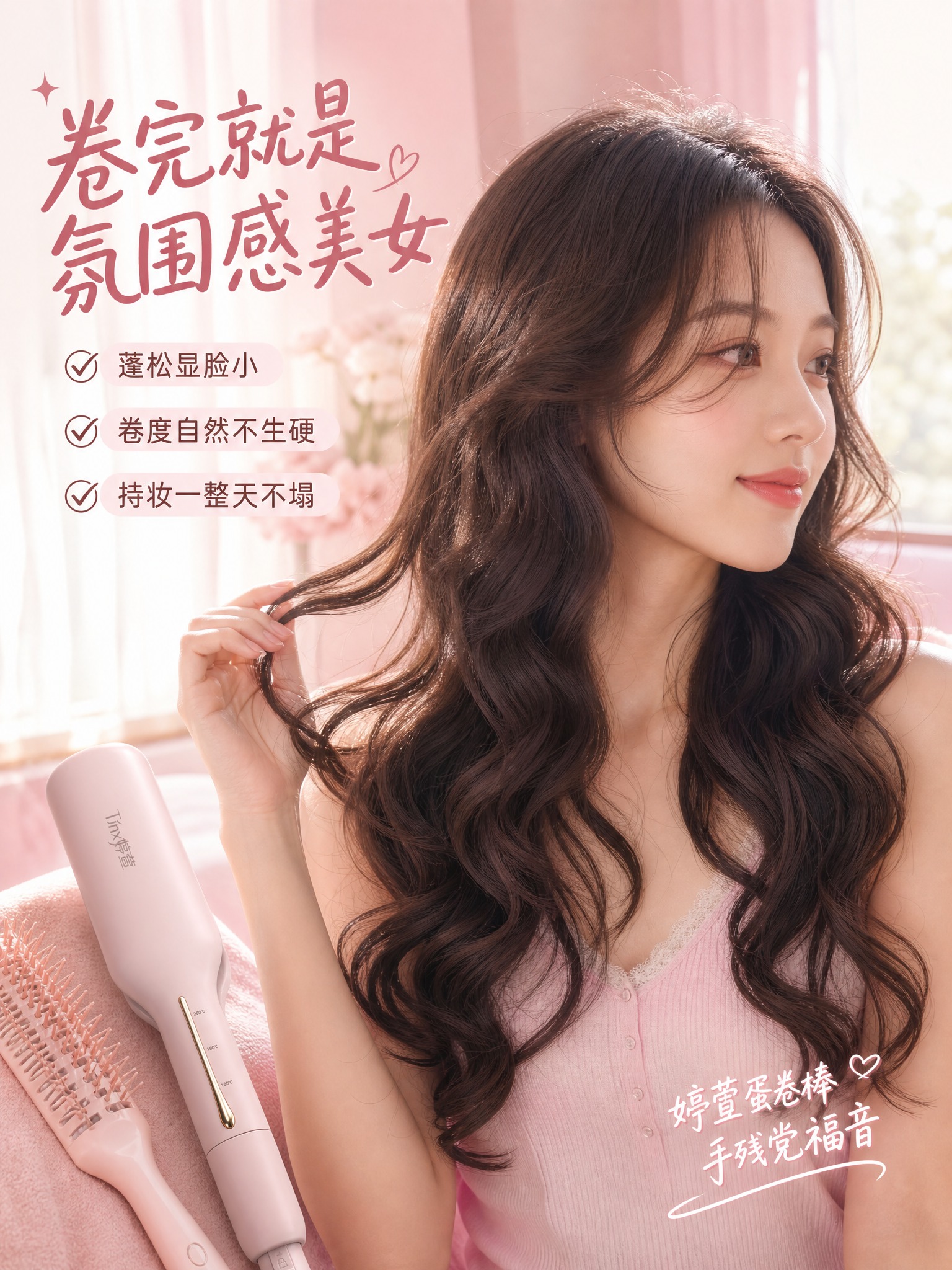 [商品] 使用【图1】婷萱粉色蛋卷棒；保留完整机身结构、哑光粉… - 图片创意预览
