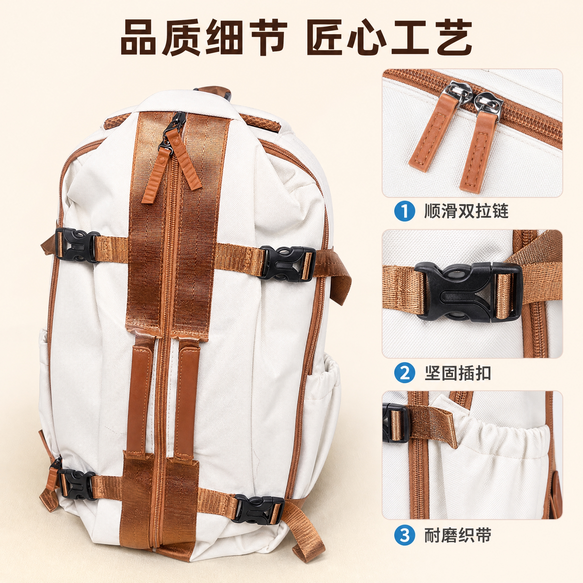 [主图-4] 细节特写拼图，展示背包核心部件品质细节。 [统一… - 图片创意预览
