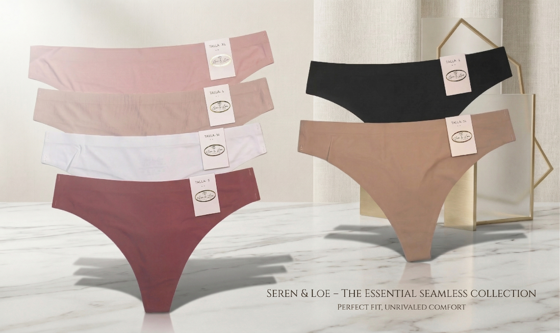 将图1中的六条平角内裤替换到图2场景中，保持每个内裤原有的标签、大小、颜色和位置完全不变，自然融合大理石台面和背景墙面，保持商品原有物理结构不变，保持所有文字Logo原样。光影匹配图2：左上角来光，生预览效果