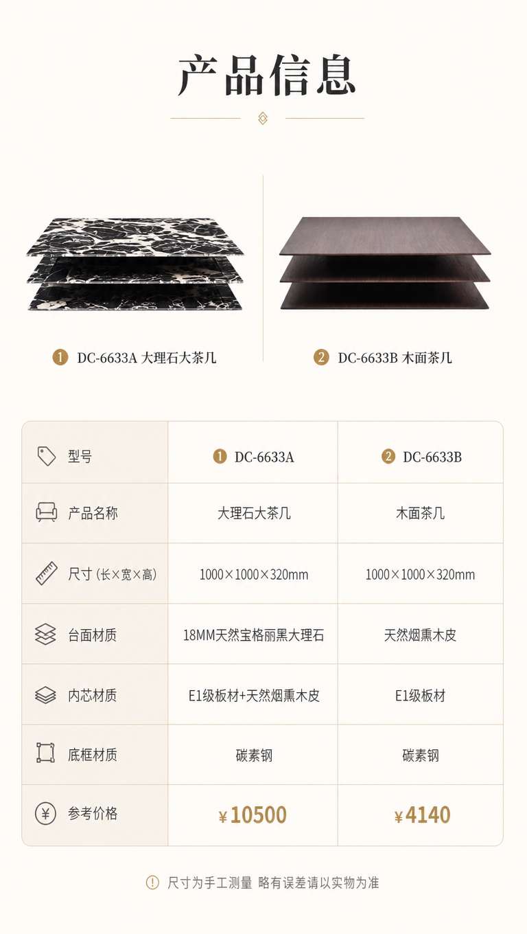 [商品] 使用【图1】两款方形茶几正视图——左侧大理石款、右侧… - 图片创意预览