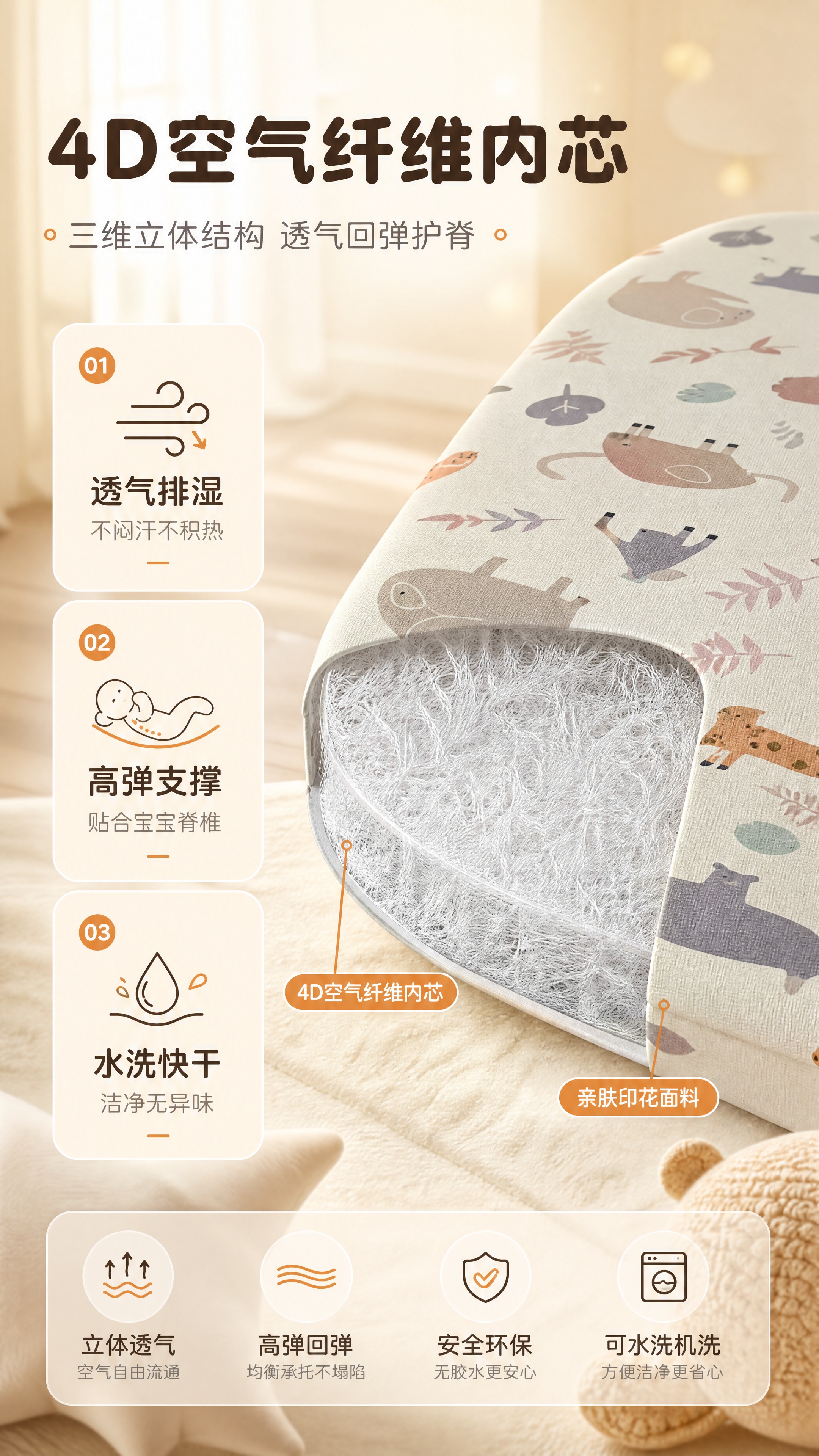 [商品] 使用【图1】【图2】4D空气纤维婴儿床垫；保留床垫结… - 图片创意预览
