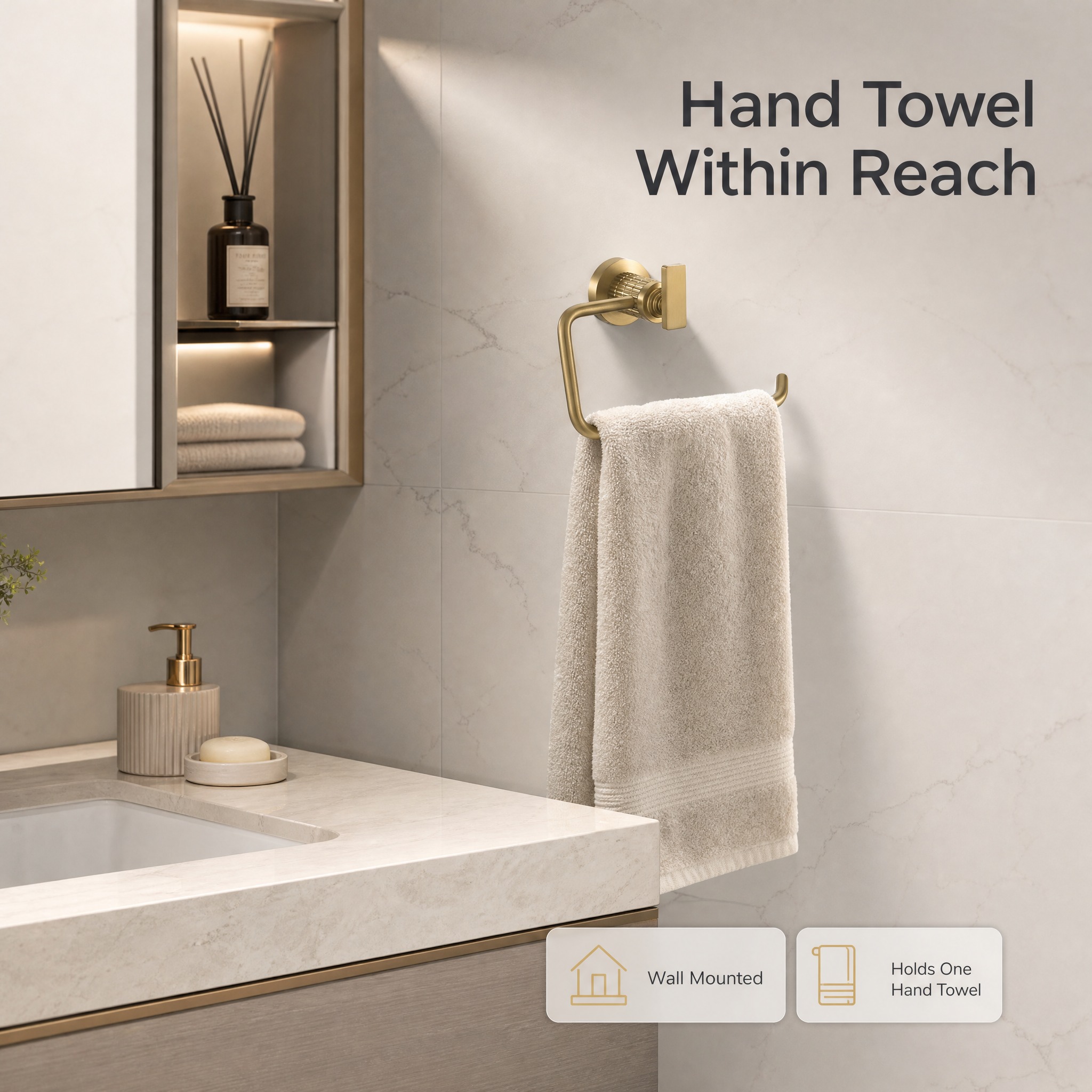 [主图-4] 金色浴室手巾环（Gold Towel Ring）… - 图片创意预览