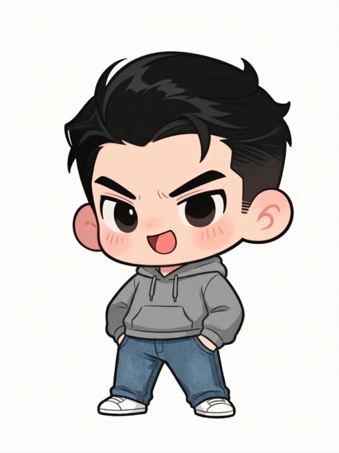 衣服改成休闲卫衣加牛仔裤预览效果