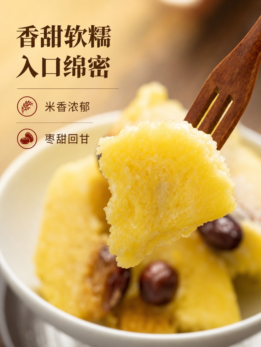 [商品] 使用【图7】叉子挑起桂花糕小块实物图；保留糕体金黄软… - 图片创意预览