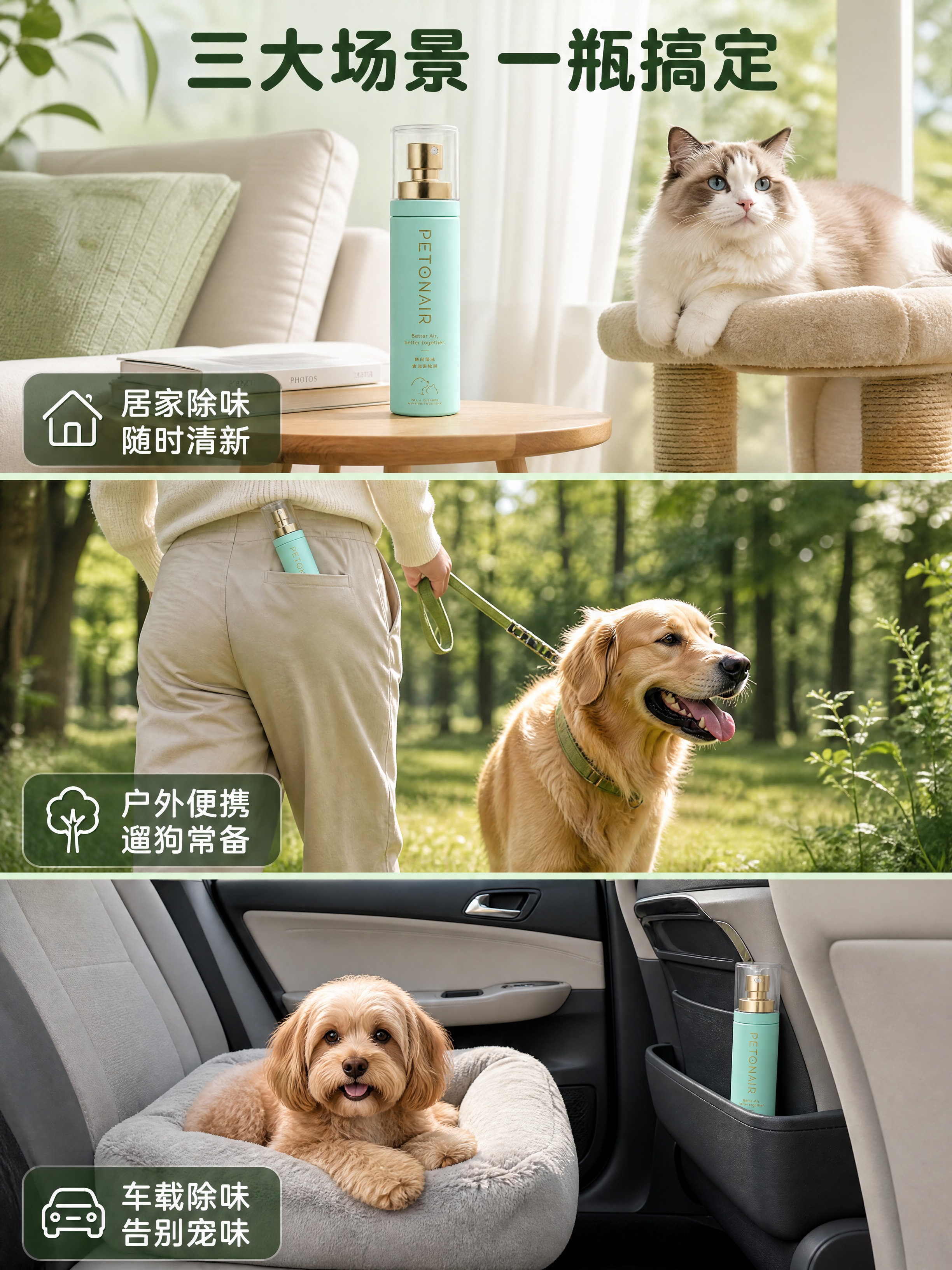 [商品] 使用【图2】PETONAIR薄荷绿宠物除臭喷雾；保留… - 图片创意预览