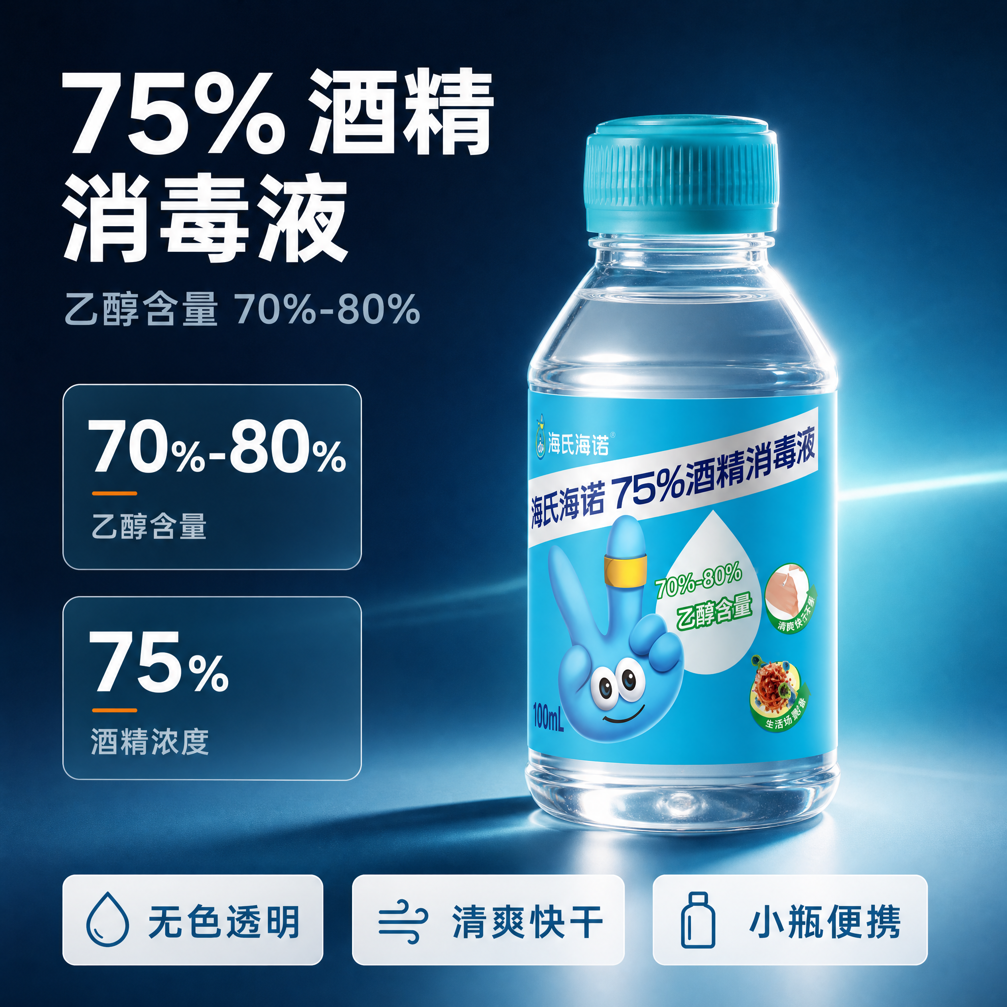 [主图-2] 海氏海诺 75%酒精消毒液 核心亮点数据图，唯一… - 图片创意预览
