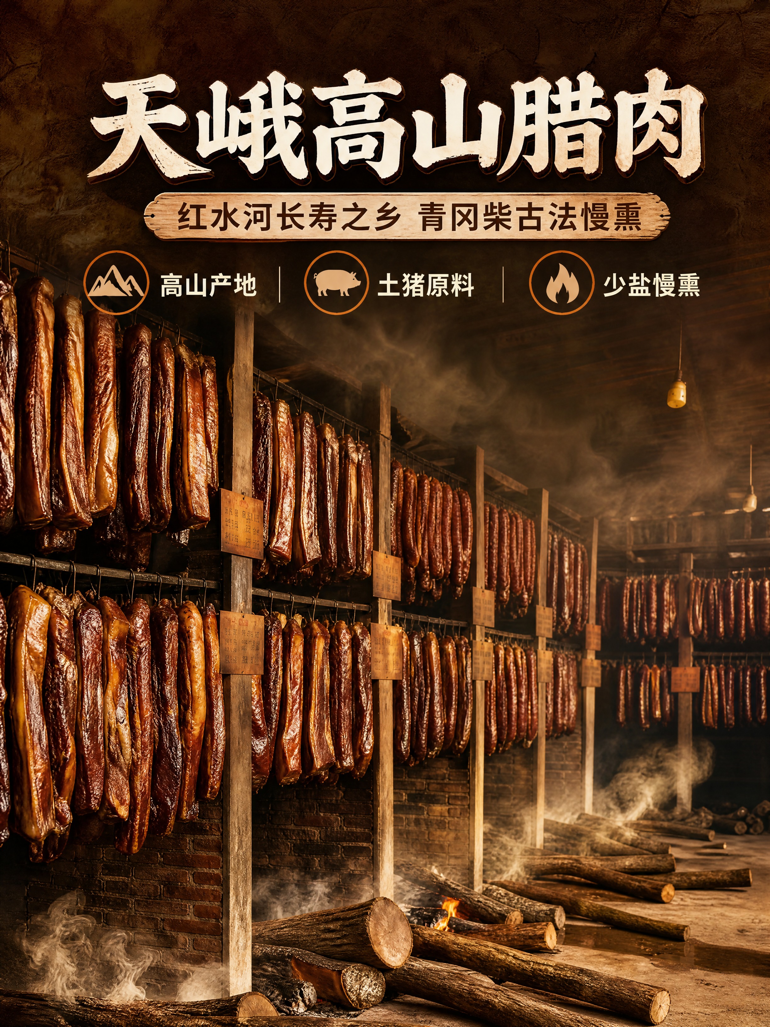 [商品] 使用【图3】【图4】腊味熏制房悬挂腊肉腊肠场景图；保… - 图片创意预览